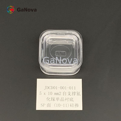 5x10mm2 SP-Face 10-11 Substrato de cristal único GaN de tipo N sem dopagem com TTV ≤ 10μm Resistividade 0,05 Ω·cm